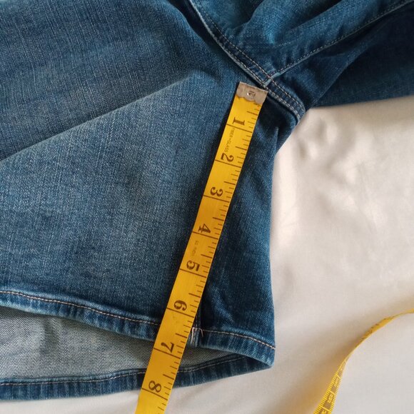 Seven7 Denim Cotton Stretch Jean Bib Overall Shorts Size 8 - Picture 5 of 9